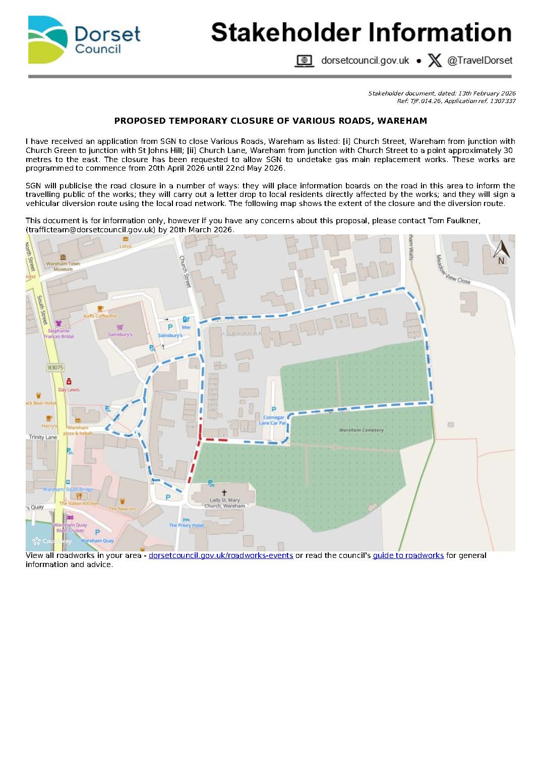 Road Closure - Various Roads