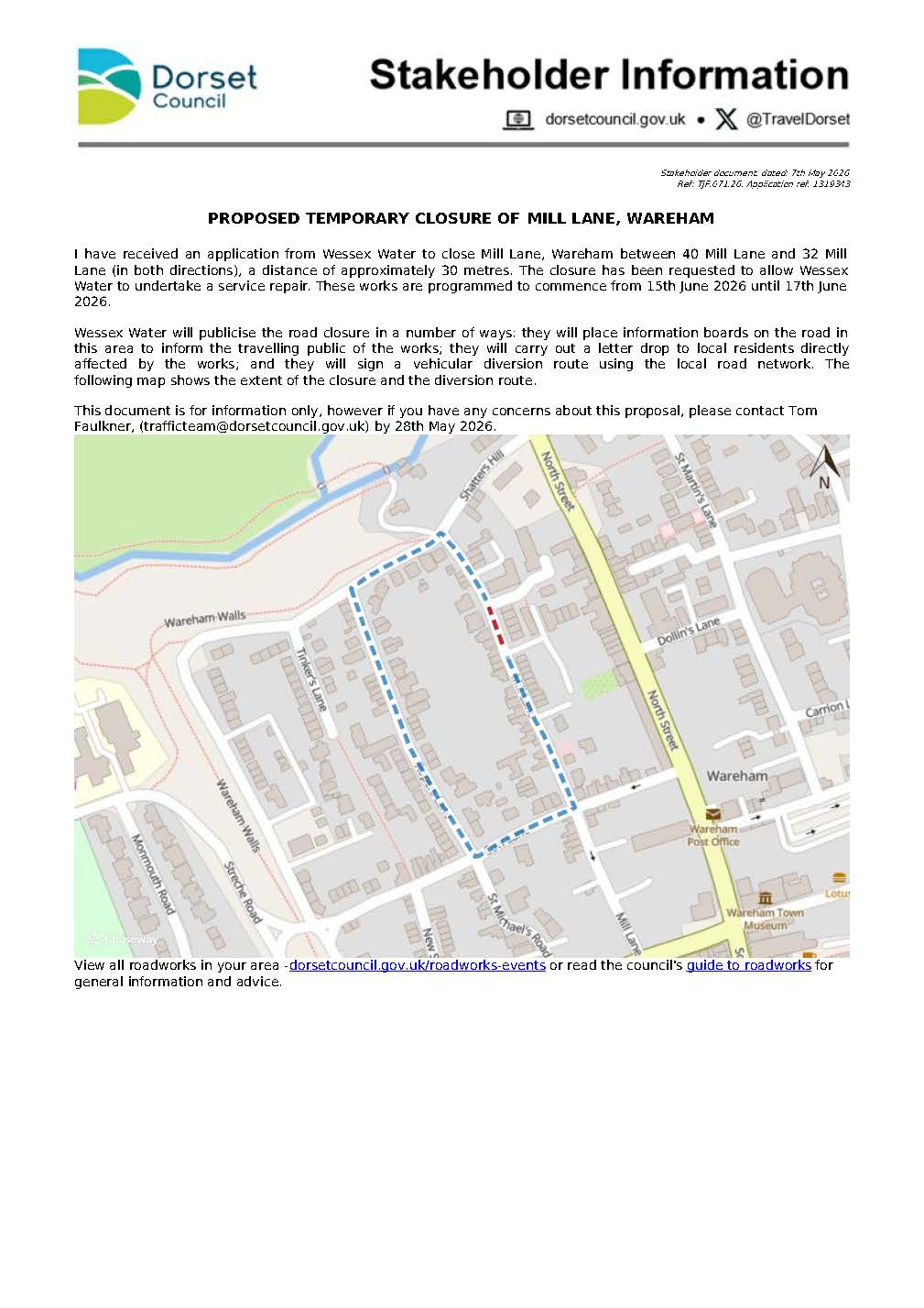 Public notice - Mill Lane